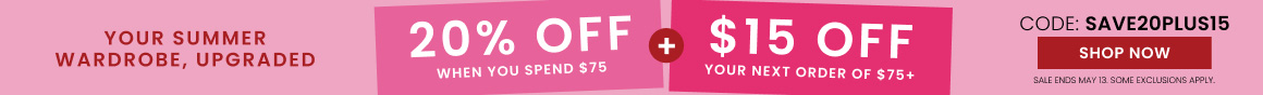 Save 20% now get $15 Later